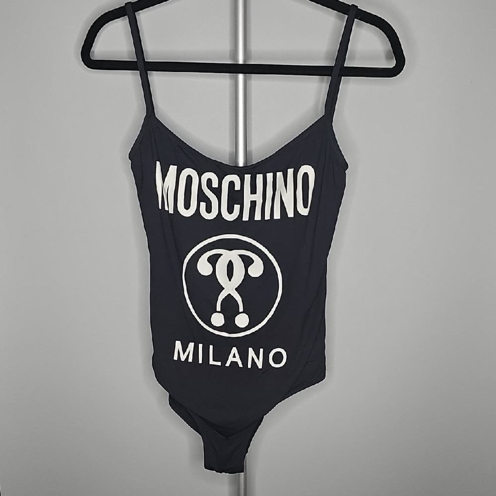 Moschino Black Swimmingsuit with Iconic Branding